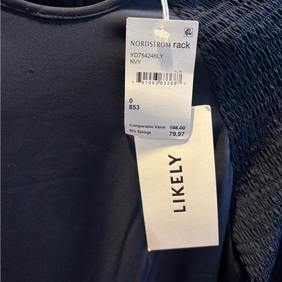 NEW with tags! Likely Victoria Smocked Bell Sleeve Mini Dress size 0 - Picture 4 of 5